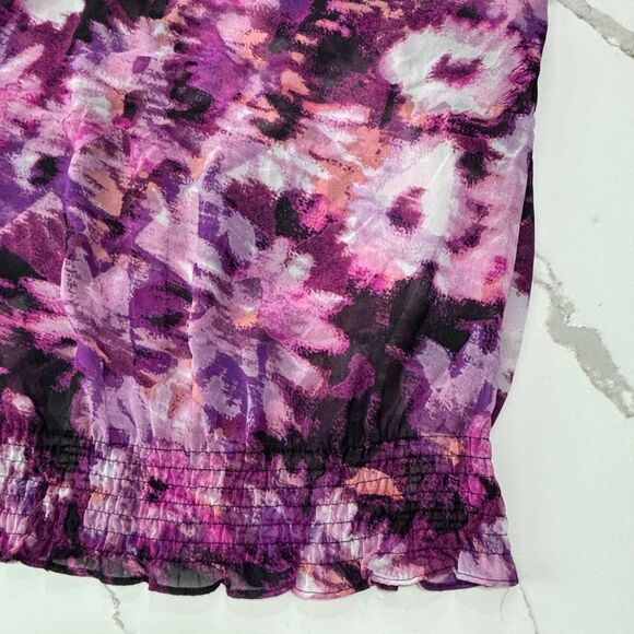 East 5th | Floral Vintage Women’s Sheer Blouse Small Pink Office Work Sh… - Picture 7 of 14